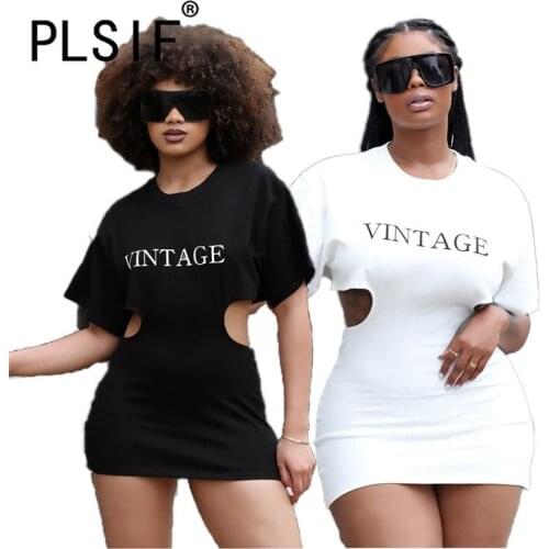 Women O Neck Letter Print Mini Dress Summer Sheath Sexy Club Party Bodycon Dress Vestidos