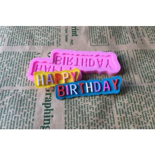1PCS HAPPY BIRTHDAY Shape Lace Mold Cake Mold Cake Decorating Tools Mold Silicone Mold Fondant Silicone Cake Tools D128