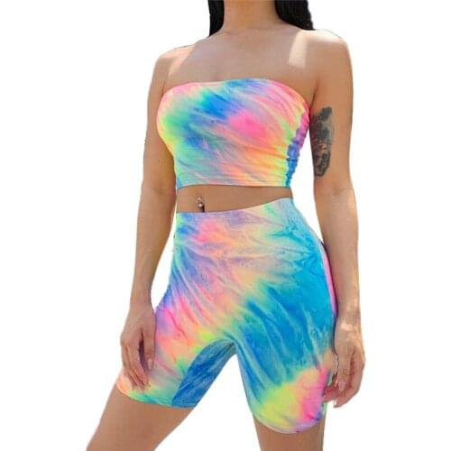 2020 Fashion Women Ladies Tube Top+Short Pants Sets Sexy Summer Floral Print Outfit Clothes Bodycon Colorful Club Wear