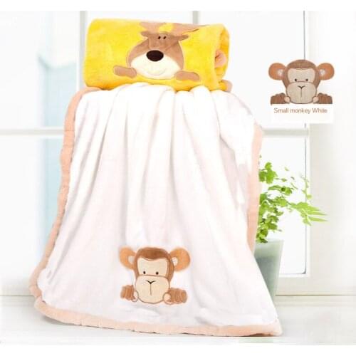 2020 New Coral Fleece Baby Blankets Newborn Winter Warm Cotton Super Soft Cute Animal Embroidery Blanket Bedding Infant Swaddle