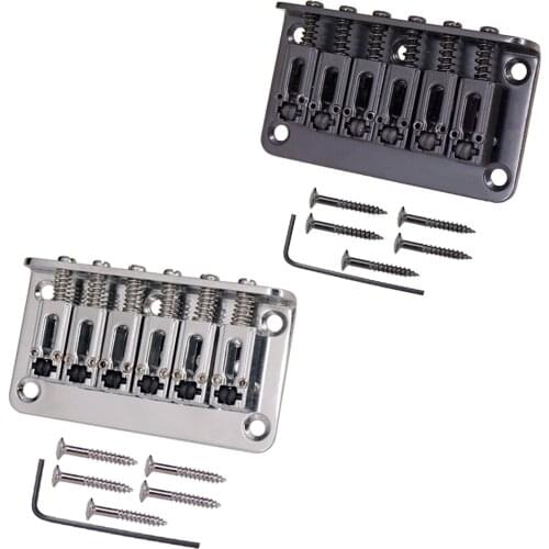 6-Strings Guitar Bridge Roll Saddle Type w/ Wrench Screw Zinc Alloy Guitar Bridge Stringed Instruments for Electric Guitar