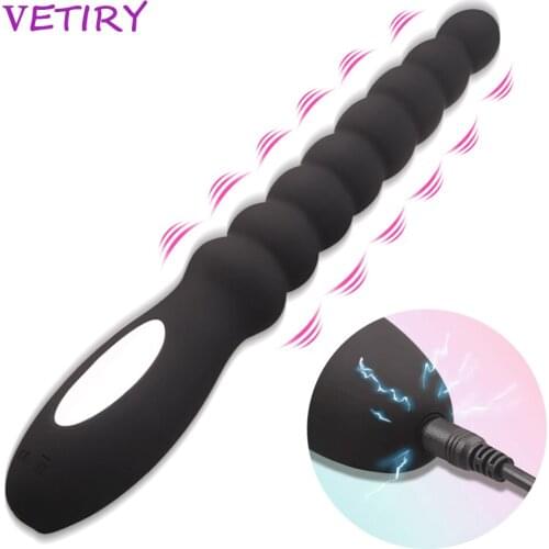 VETIRY Anal Beads Anal Vibrator Prostate Massager 10 Speed Butt Plug Stimulator Sex Toys For Men Women Dual Motor Adult Products