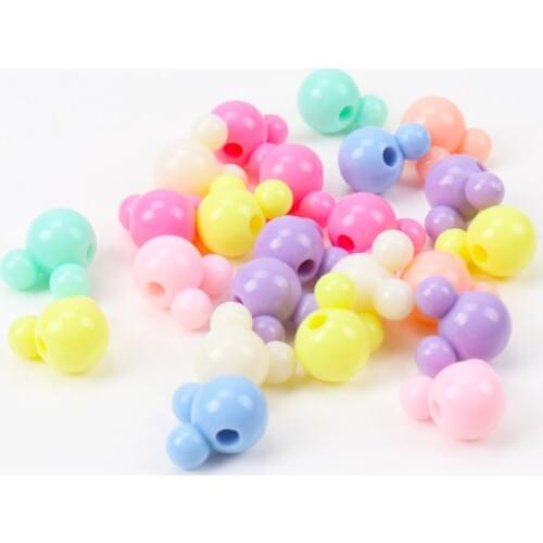 New Hot Sale Spring Color Wholesale Mixed Acrylic Mouse Spacer Loose beads For Handmade Jewlery Accessory 15mm 20pcs
