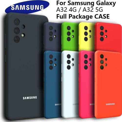 Samsung Galaxy A32 5G 4G Case Silky Silicone Cover Soft-Touch Back Protective Housing Original Liquid Silicone For A32 4G 5G