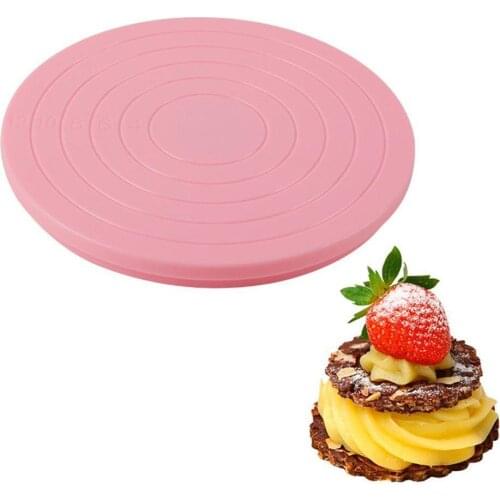 14cm Round Food-grade Plastic Rotating Cake Turntable Stand Baking Decor Plate Kitchen Accessories Bakeware Tools