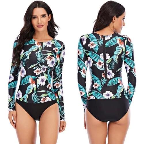 Sexy Surf Rashguard Long Sleeve Swimwear Women One Piece Swimsuit Rash Guard Swimming Bathing Suit Beach Wear Bodysuit