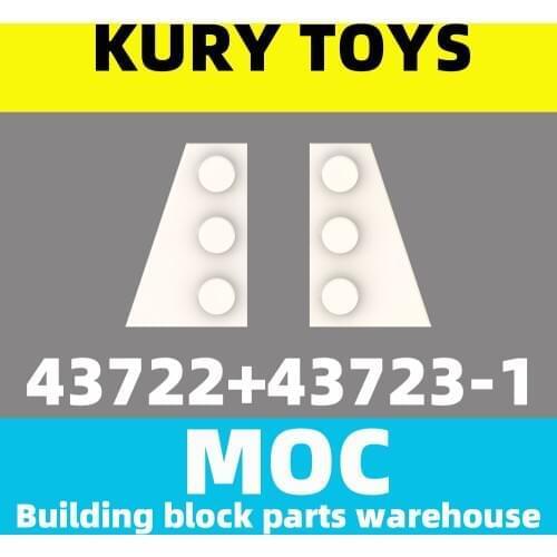 Kury Toys DIY MOC For 43722+43723 100pcs Building block parts For Wedge, Plate 3 x 2 Right+Left For toy brick