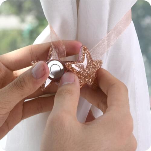 Magnetic New Pentagram Curtain Tie Rope tieback Accessoires Backs Holdbacks Buckle Clips Hook Holder Home Decor Curtain Ring