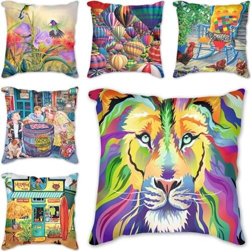 Cushion Cover 45x45cm Pillow Case Dog Decorative Pillows Sofa Car Chair Decor housse de coussin funda mazinger kussenhoes cojine