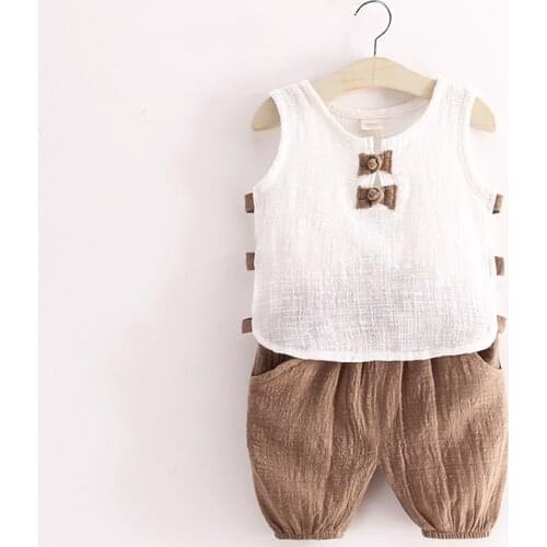 2017 summer new children clothing set cotton high quality baby suit 2 pieces 0-4 years boys girls clothing sets