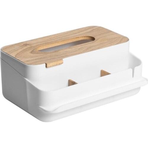 Simple Tissue Box Office Home Organizer Plastic WoodEN Waterproof Moisture-proof Phone Holder Napkin Paper Towel Storage Case