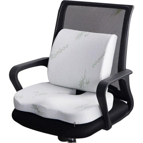 Memory Foam Car Seat Cushion Orthopedic Hemorrhoid Seat Cushion Set Slow Rebound Office Chair Waist Support Coccyx Pain Relief