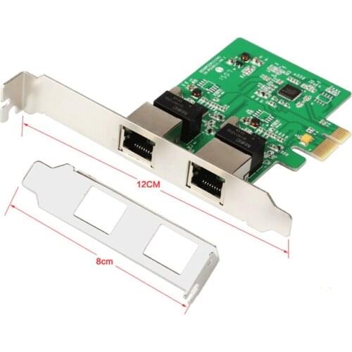 PCI-Express Dual Gigabit Ethernet Controller Card, RTL8111 Chipset, support low profile bracket 10/100/1000Mbps