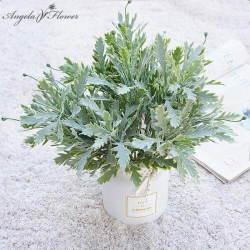 Nordic Mini Chrysanthemum Leaf Artificial Flower Fake Flower Material Green Plants Wall Landscape Home Wedding Photo Props Decor