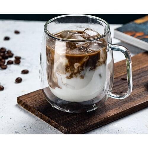 80/350/450ml Double Wall Glass Cup Heat-resistant Coffee Cup Handmade Healthy Crystal Transparent Mugs Drinkware Couple Gifts