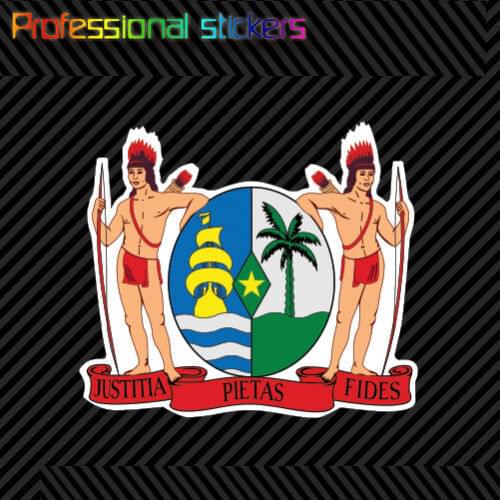 Surinamese Coat of Arms Sticker Decal Self Adhesive Vinyl Suriname Flag SUR SR Stickers for Cars, Bicycles, Laptops, Motos