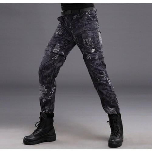 Detachable Tactical mens pants Quickly dry sports trousers Military outdoor Zipper sweatpant Army camouflage tracksuit pant