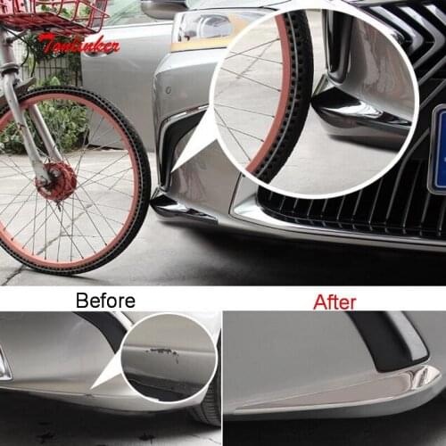 Tonlinker Exterior Car Front Bumper Beside Cover Sticker For LEXUS ES200 260 300H 2018-21 Car Styling 2 PCS Metal Cover Stickers