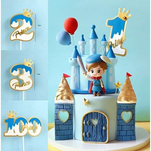 Arabic Number Cake Topper Birthday Anniversary Wedding Party Digit Cupcake Toppers Flags Romantic Birthday Decoration