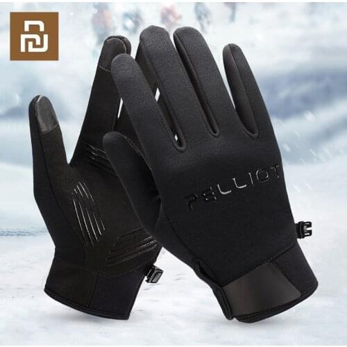 Youpin PELLIOT Outdoor Winter Fleece Warm Gloves Winter Thermal Warm Cycling Bicycle Bike Ski Gloves Full Finger Touchscreen