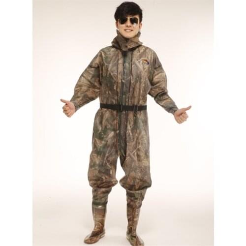 1mm Whole Body Waterproof Wear-resistant Wader Pants Fishing Trousers With Non-slip Boots Farming Men Women Wading Clothes