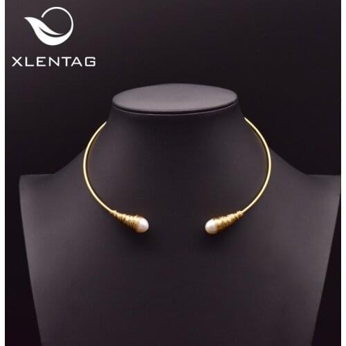 XlentAg Natural Fresh Water Baroque Pearl Chokers Necklace For Women Necklaces Luxury Fine Jewellery Collar Hombre Colar GN0048