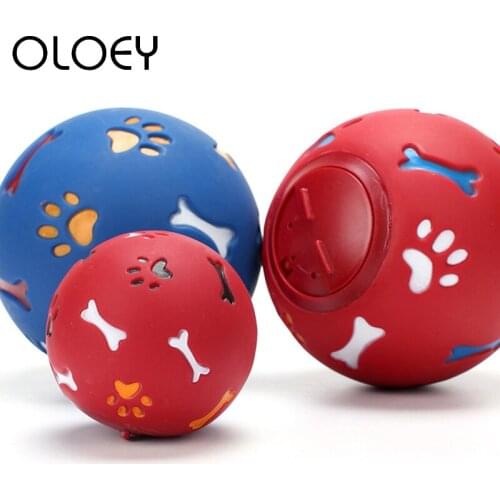 Funny Pet Dog Chew Toys Ball Squeaking Giggle Training Strange Sound Food Dispenser Interactive Toy for Small Dogs Cat Supplies