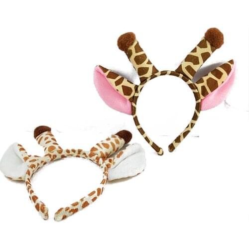 Women Hair Hoop Christmas Xmas Party Headwear Cosplay Cute Lovely Giraffe Head Hoop Hair Accessories