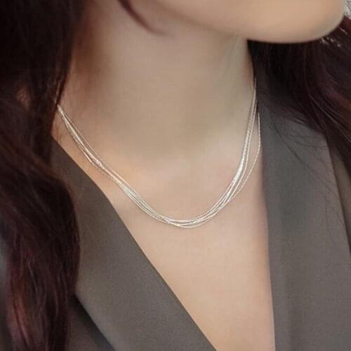 Bohemian New Silver Color Multi Layer Chains Necklaces For Women Gifts Statement Party Jewelry Accessories