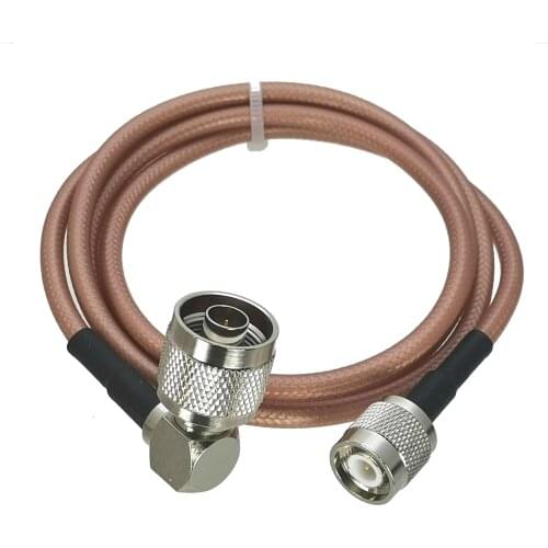 1Pcs RG142 N Male Plug Right angle to TNC Male Plug Connector Right angle RF Jumper pigtail Cable 6inch~10M