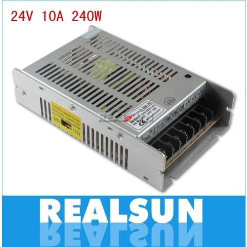 10pcs/lot Universal 24V 10A 240W Switch Power Supply Driver Switching For LED Strip Light Display 110V 220V