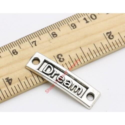 10pcs Antique Bronze Plated Vintage Dream Connectors Charms Pendants for Jewelry Making DIY Handmade Craft 35x10mm