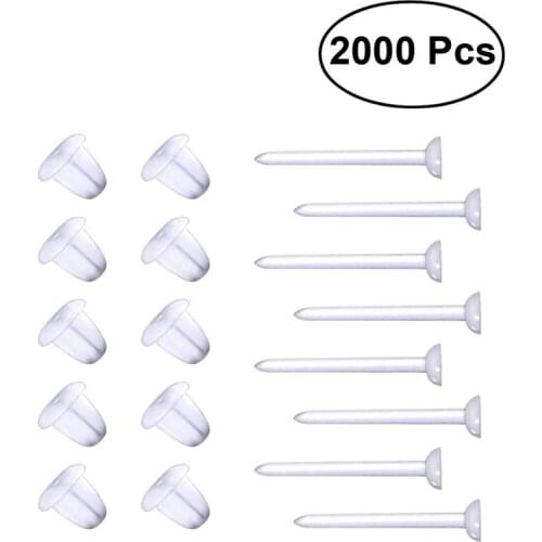 1000 Pcs Plastic Posts and 1000 Pcs Backs Clear Earring Pins Ear Safety Backs Earnuts Creative Accessories