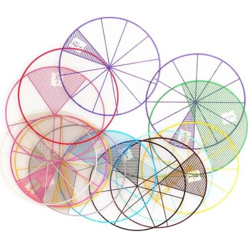 12Pcs Kids Mathematics Fraction Teaching Tool Plastic Protable Children Math Fraction Learning Tool Education Toys Gift
