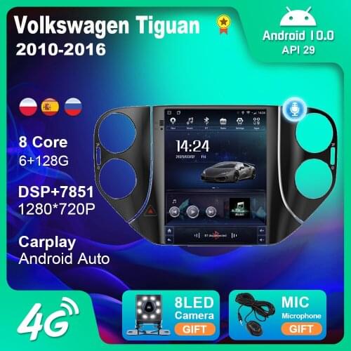 Autoradio for VW Volkswagen Tiguan Android Auto Car Radio Stereo for Tesla Screen 9.7 Inch Multimedia DVD Player Audio for Cars