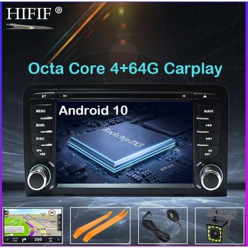 IPS DSP For Audi A3 S3 2002-2013 4G RAM 8 core 2 din Android10 car radio multimedia dvd player GPS navigation stereo obd DVR TPM
