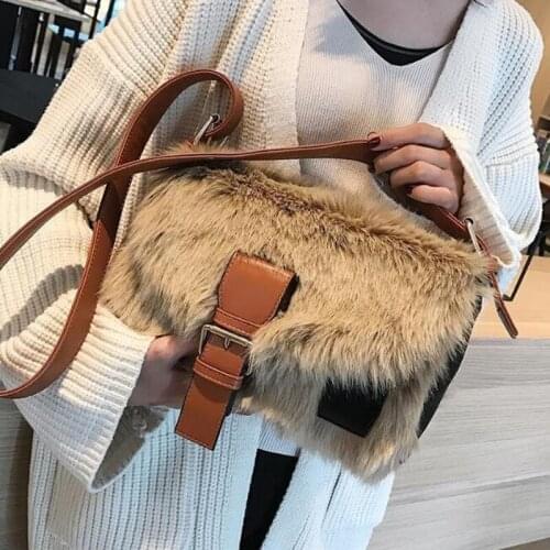 Plush big bag women 2020 new trendy Korean version of the large-capacity one-shoulder bag autumn and winter broadband messenger