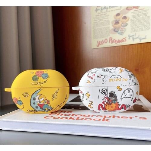 Cartoon Astronaut Headset case For Huawei Freebuds 4i Bluetooth Earphone case Silicone Protection Case For Huawei Freebuds 4i