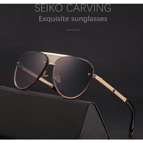 Feishini High Quality Shop Counters Goggle Sunglasses Women Brand Design Luxury Steampunk Gradient Original Sunglasses Men Polit