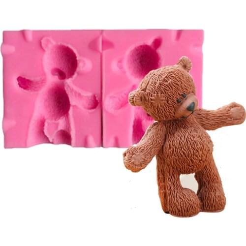 Large Bear Mould Birthday Silicone Mold Fondant Cake Decorating Tool Gumpaste Sugarcraft Chocolate Forms Bakeware