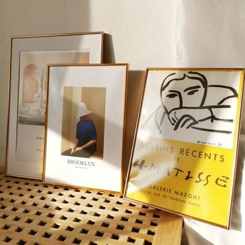 Luxury Aluminium Painting Frame Stand Modern Nordic Picture Gold Frame Photo Display Quadros Decorativos Home Decor DE50XHK