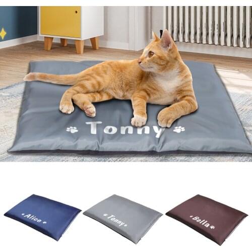 Custom Pet Mat Waterproof Dog Cat Bed Cushion Mattress Personalized Name Pet Sofa Sleeping Mat for Small Medium Large Dogs Cats