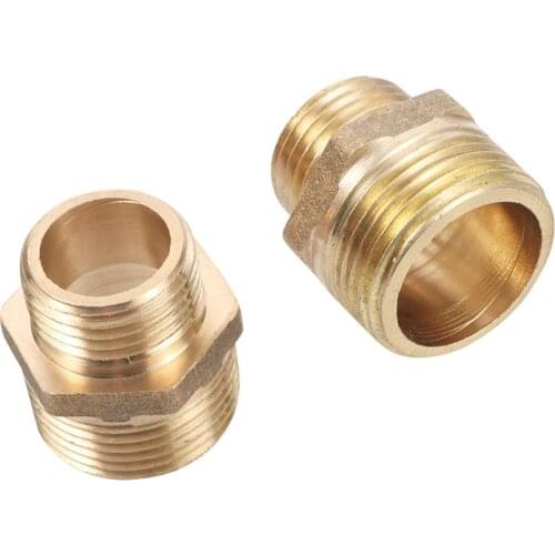 3 Pcs Brass 1/2" to 3/4" Male Thread Connector External Thread Garden Water Connectors Copper Reducer Adapter Coupling