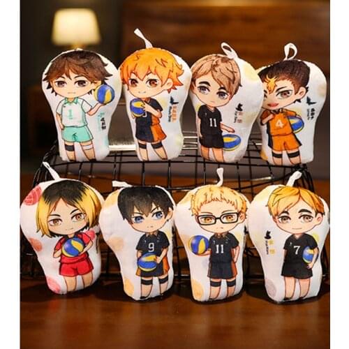 Hot 10Cm Haikyuu Hinata Shoyo Tobio Oikawa Tooru Plush Anime Figure Toys Keychain Keyring Decoration Stuffed Toy Cosplay Gifts