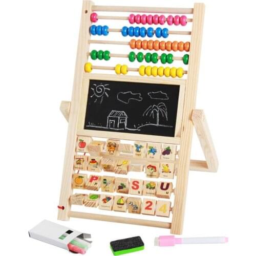 Multifunction Abacus Learning Stand Wooden Montessori Toys Counting Cognition Board Early Educational Math Toy For Children Gift