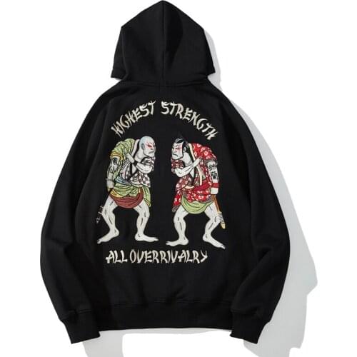 Makuluya High Street Men Boys Heavy Work Embroidered Hip Hop Streetwear Japan Style Pullover Hoodies Loose Modern Popular L