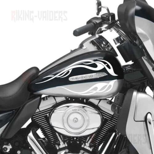Fuel Tank Flame Logo Decals Stickers For Harley Electra Glide Ultra Classic Ultra Limited Street Glide Road Glide Trike