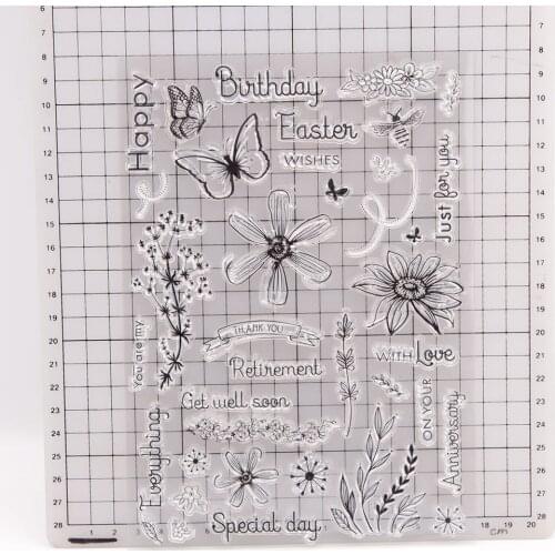 2021 New Easter Flowers Clear Stamps DIY Scrapbooking Craft Supplies Silicon Seal Custom Card Photo Album ink pad Stamping