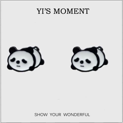New Arrival 1 pair Lovely Panda Earrings Cartoon Women Girl Children kids Gifts