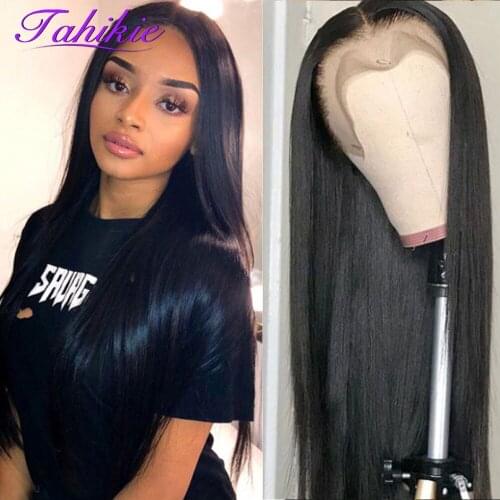 Straight 13x6 Lace Front Wig Brazilian Hair Wigs For Women Human Hair 30 Inch Natural Color Wigs Pre Plucked Remy Hair Tahikie